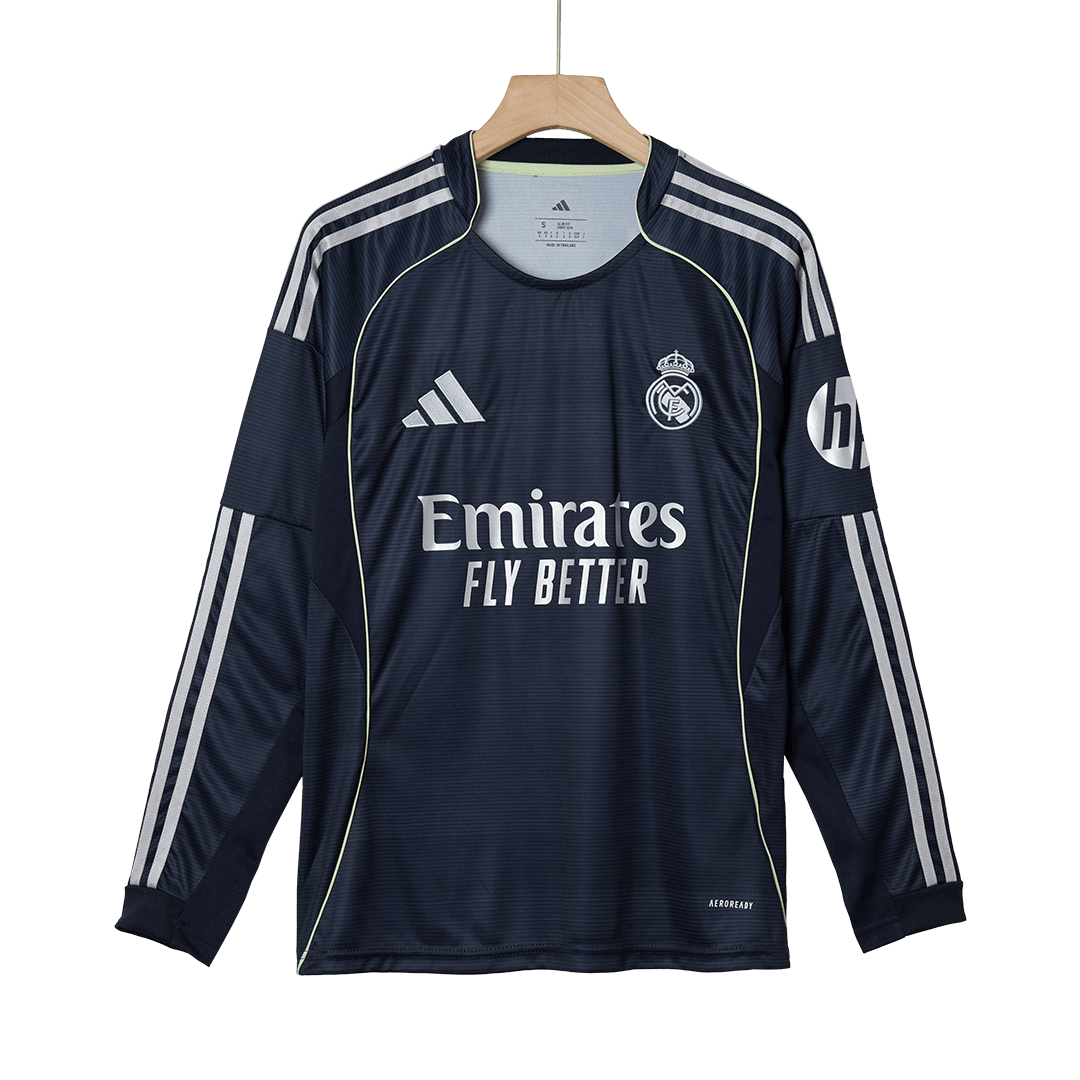 Maillot de football manches longues extérieur Real Madrid 2025/26 pour homme
