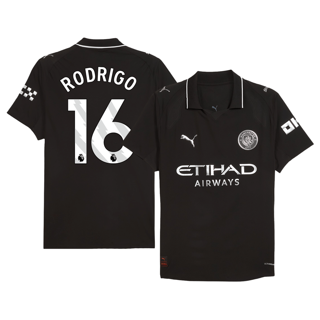 Maillot de Foot Extérieur Homme RODRIGO #16 Manchester City Saison 2025/26 Version Joueur - Coupe Ajustée