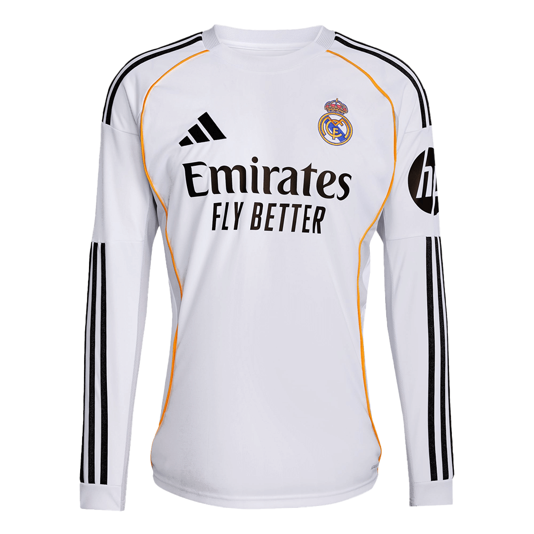 Maillot de football domicile à manches longues Real Madrid 2025/26 pour homme