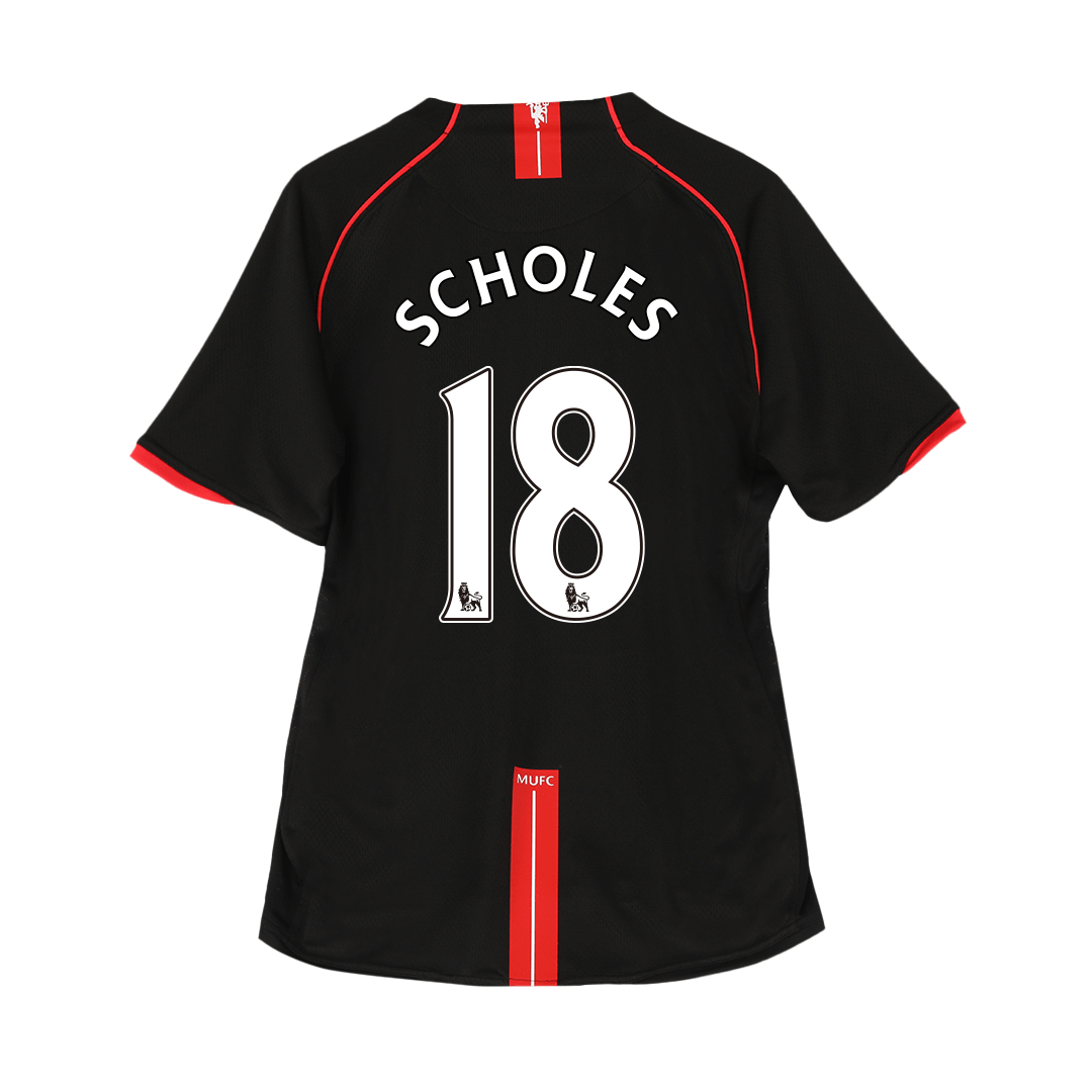 Maillot de foot vintage SCHOLES #18 Manchester United 2007/08 Extérieur pour homme