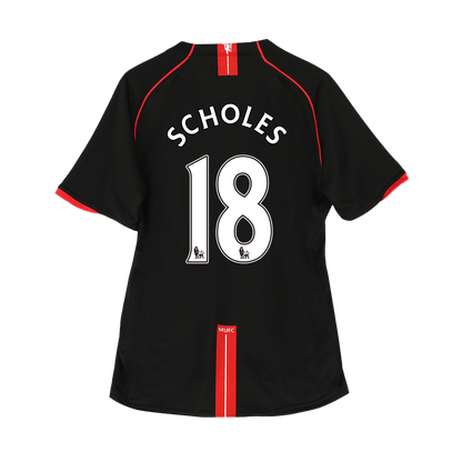 Maillot de foot vintage SCHOLES #18 Manchester United 2007/08 Extérieur pour homme