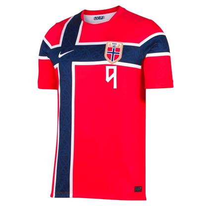 Maillot de football domicile de l'équipe nationale de Norvège BRAUT HAALAND #9 pour homme – Coupe slim – Édition joueur – Coupe du monde 2026