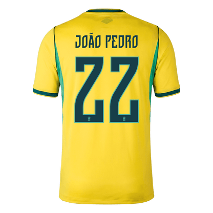 JOÃO PEDRO #22 Men's Brazil World Cup 2026 Home Soccer Jersey
