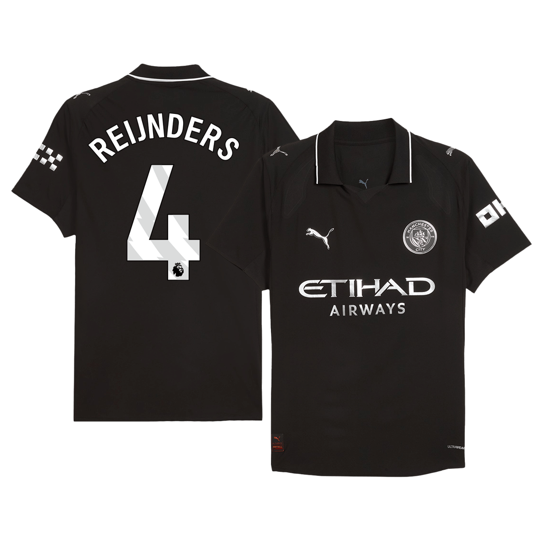 Maillot de foot extérieur REIJNDERS #4 Manchester City 2025/26 version joueur homme - Coupe ajustée