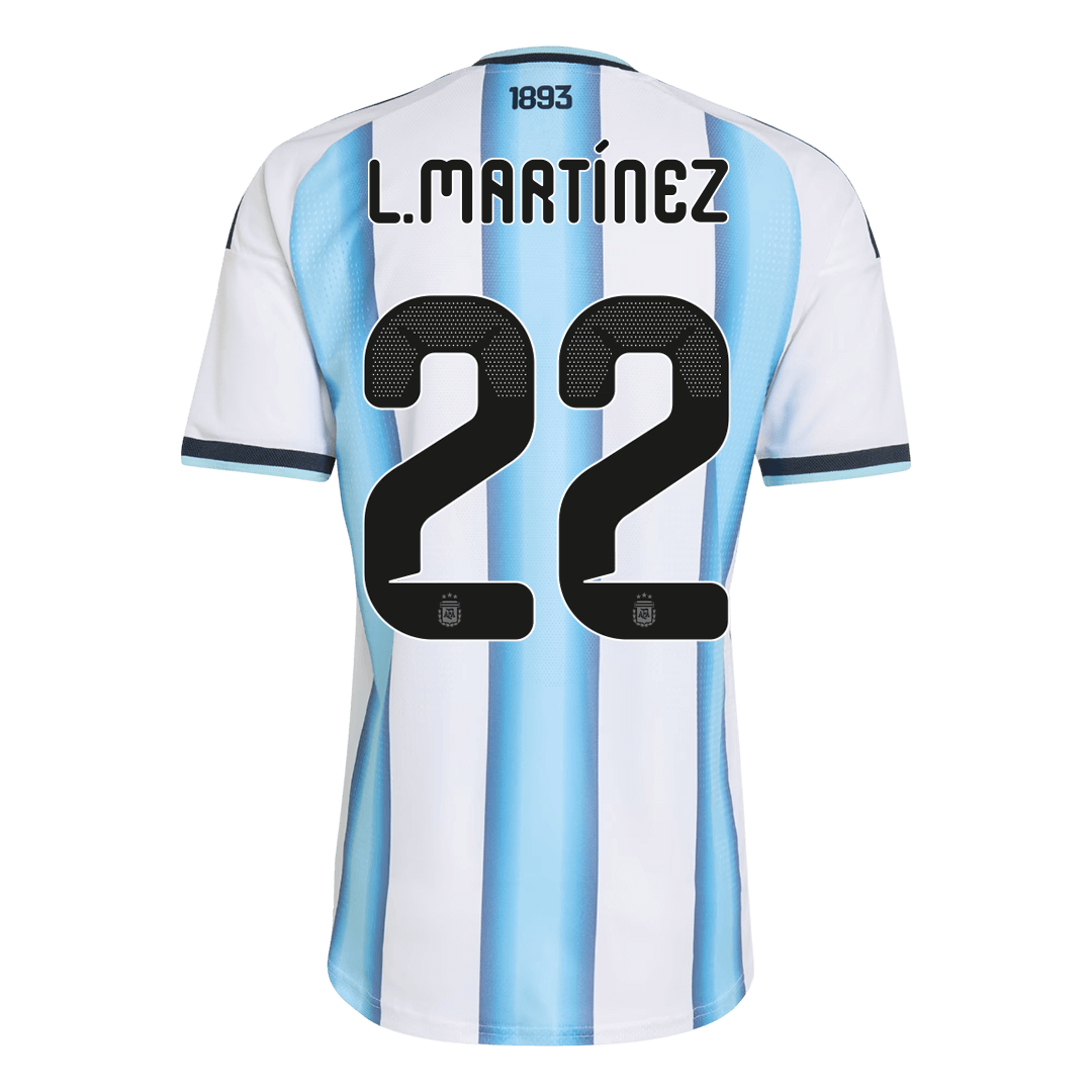 Maillot de Foot Domicile Homme L.MARTÍNEZ #22 Argentine Coupe du Monde 2026 Version Joueur - Coupe Ajustée