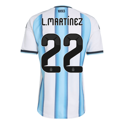Maillot de Foot Domicile Homme L.MARTÍNEZ #22 Argentine Coupe du Monde 2026 Version Joueur - Coupe Ajustée