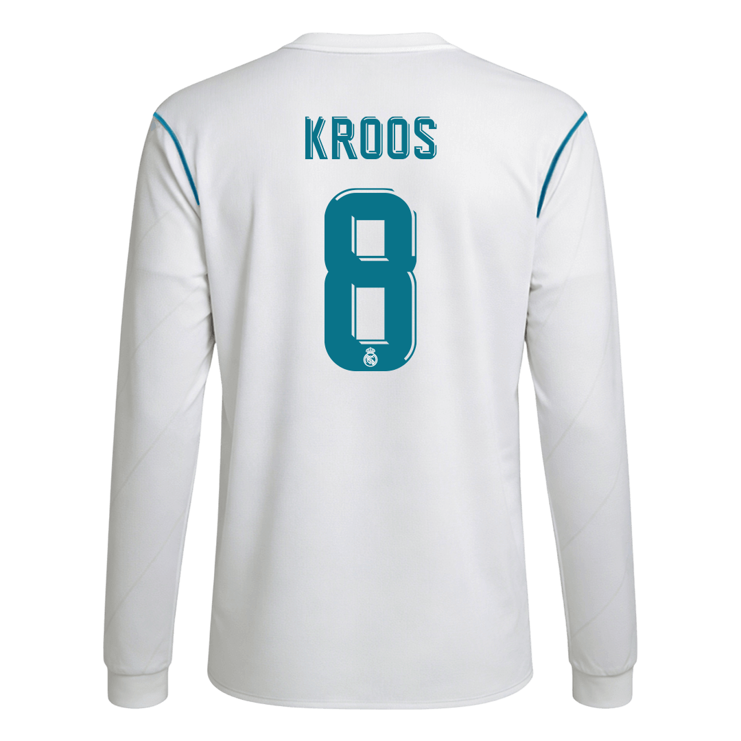 Maillot de Foot Rétro KROOS #8 Homme Real Madrid Domicile Manches Longues 2017/18