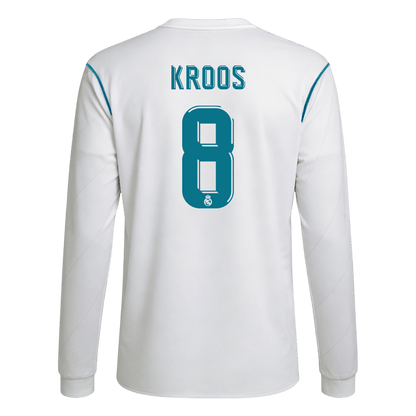 Maillot de Foot Rétro KROOS #8 Homme Real Madrid Domicile Manches Longues 2017/18