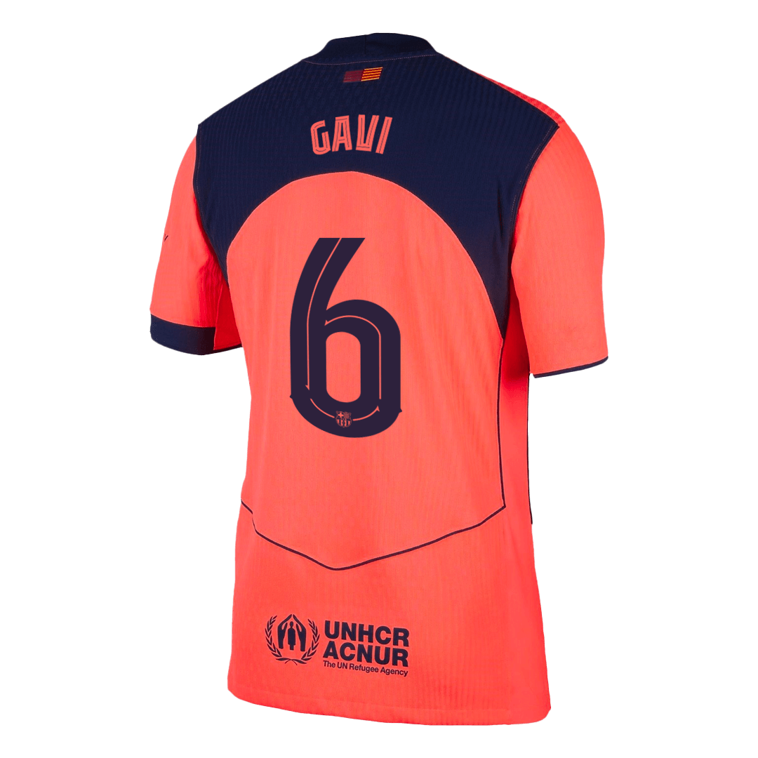 Maillot de foot extérieur Barcelone UCL 2025/26 GAVI #6 pour homme - Version joueur - Coupe ajustée