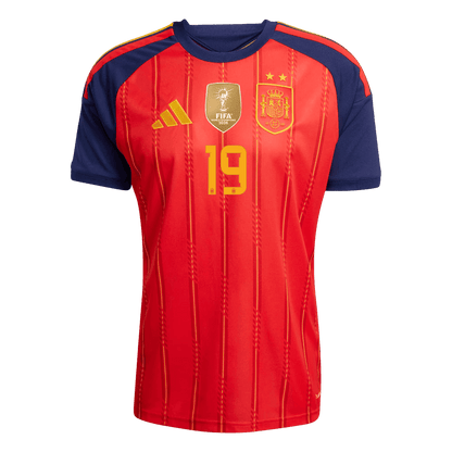LAMINE YAMAL #19 Men's Spain World Cup 2026 Player Version Champion Edition Home Soccer Jersey - Slim Fit
