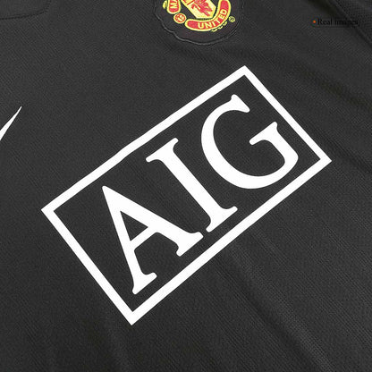 Maillot de foot rétro manches longues extérieur Manchester United 2007/08 pour homme ROONEY #10