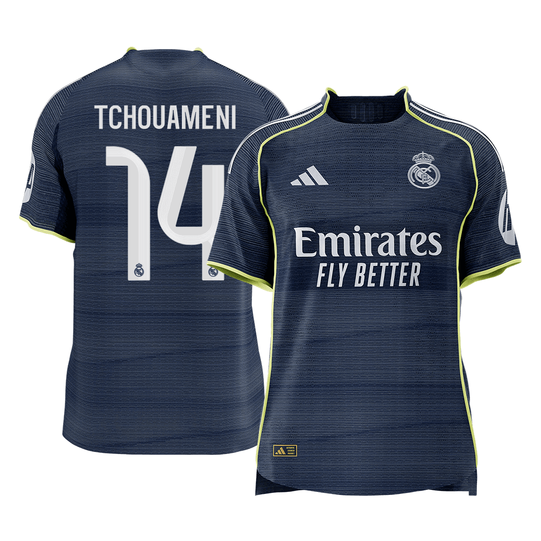 TCHOUAMENI #14 Maillot de Foot Extérieur Homme Real Madrid 2025/26 Version Joueur - Coupe Ajustée [PREMIUM]
