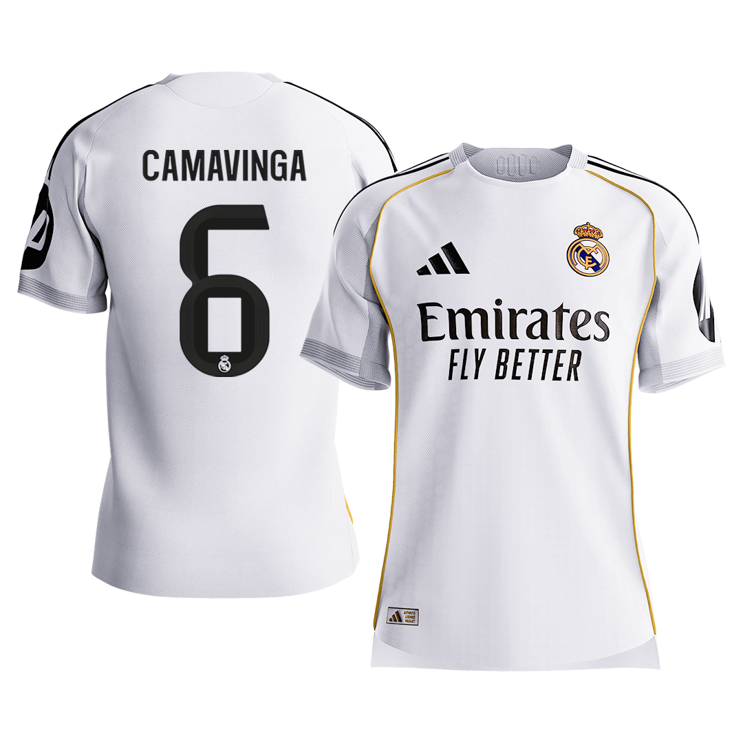 Maillot de football domicile du Real Madrid 2025/26 pour homme CAMAVINGA #6 - Coupe ajustée [PREMIUM]
