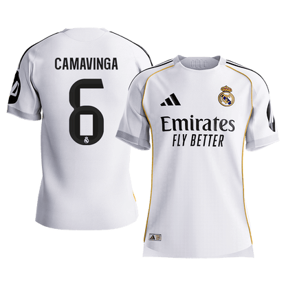Maillot de football domicile du Real Madrid 2025/26 pour homme CAMAVINGA #6 - Coupe ajustée [PREMIUM]