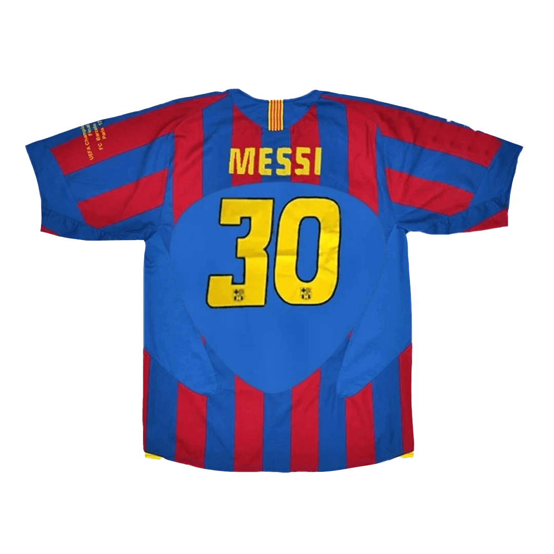 Maillot de football rétro domicile MESSI #30 Barcelone LDC Finale 2005/06 pour homme