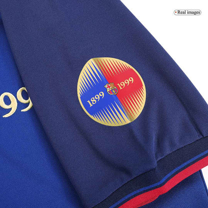 Maillot de football rétro domicile homme Barcelone 1999/00 KLUIVERT #9