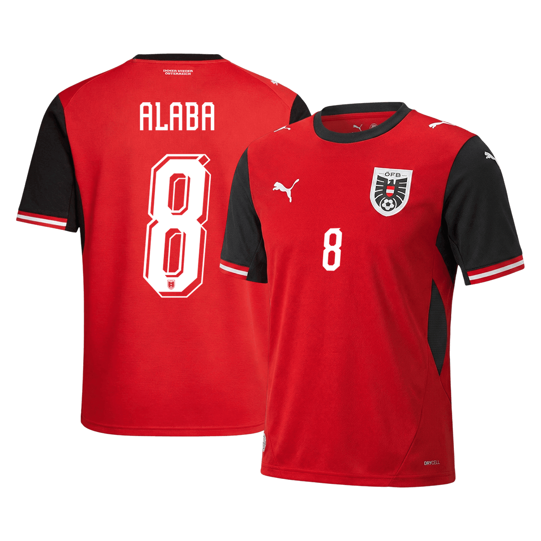 Maillot de foot domicile ALABA #8 Autriche Coupe du Monde 2026 Homme