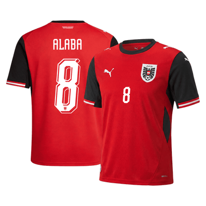 Maillot de foot domicile ALABA #8 Autriche Coupe du Monde 2026 Homme