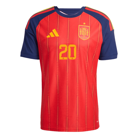 PEDRI #20 Men's Spain World Cup 2026 Player Version Home Soccer Jersey - Slim Fit