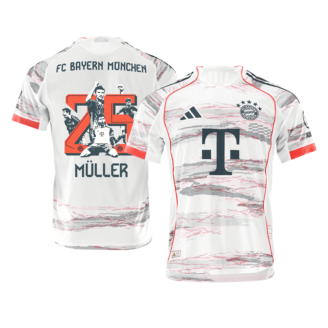 Maillot de foot extérieur MÜLLER Special #25 Homme Bayern Munich 2025/26 Version joueur - Coupe ajustée