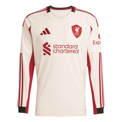 Maillot de football manches longues extérieur Liverpool 2025/26 pour homme