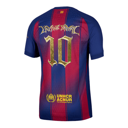 Maillot de football domicile Lamine Yamal #10 FC Barcelone version joueur 2025/26 pour homme - Coupe slim