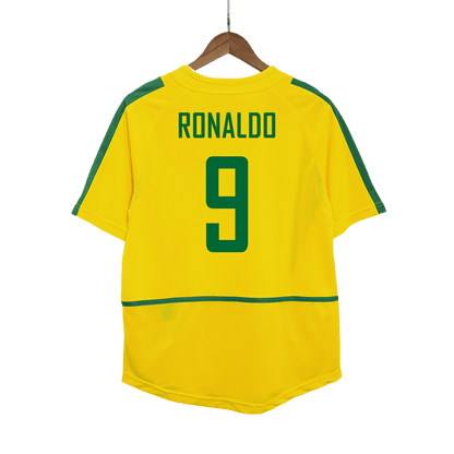 Maillot de football domicile homme RONALDO Rétro #9 Brésil 2002/03