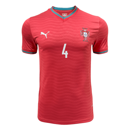 Maillot de football domicile RÚBEN DIAS #4 Coupe du Monde Portugal 2026 pour homme - Version joueur - Coupe ajustée