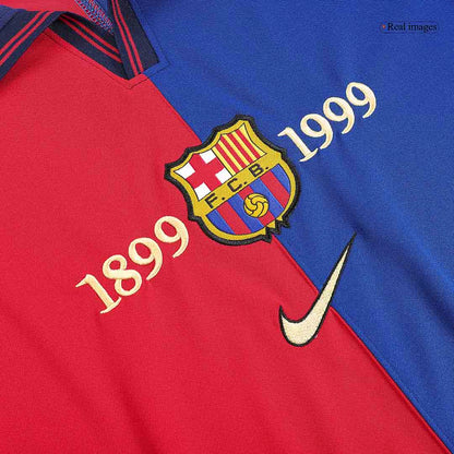 Maillot de football rétro domicile homme Barcelone 1999/00 KLUIVERT #9