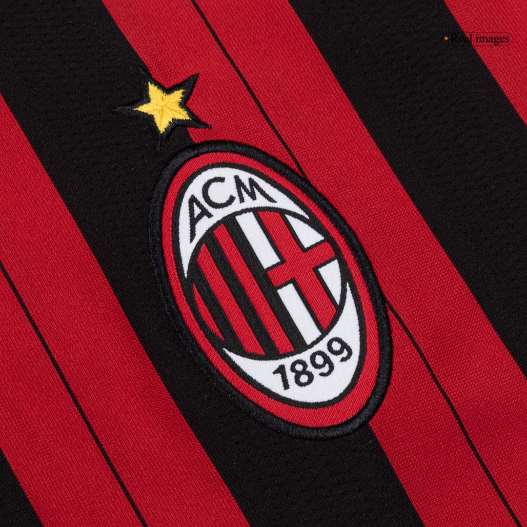 Maillot de football rétro AC Milan domicile manches longues 2013/14 pour homme