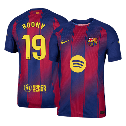 Maillot de football domicile ROONY #19 Barcelone 2025/26 Version Joueur Homme - Coupe ajustée