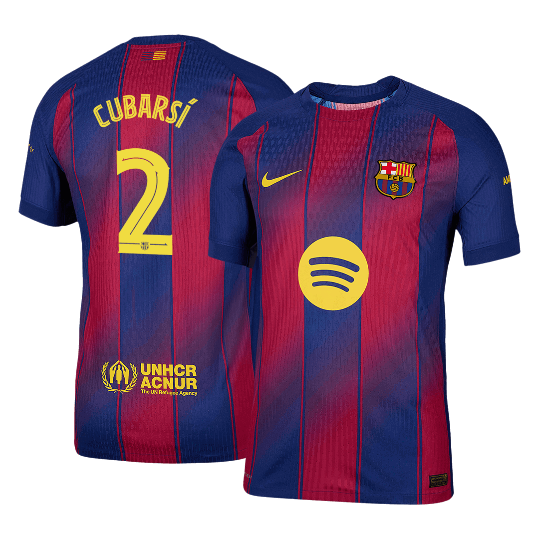 Maillot de foot domicile Homme Barça UCL 2025/26 CUBARSÍ #2 Version Joueur - Coupe ajustée