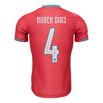 Maillot de football domicile RÚBEN DIAS #4 Coupe du Monde Portugal 2026 pour homme - Version joueur - Coupe ajustée