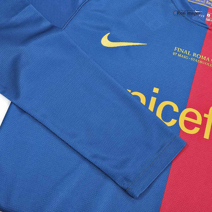 Maillot de football rétro ETO'O #9 Barcelone Domicile Manches Longues Finale UCL 2008/09 pour homme