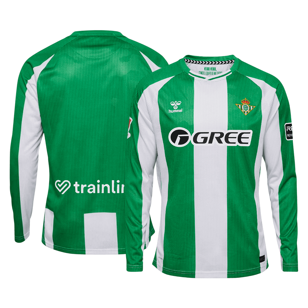 Maillot de football domicile Real Betis 2025/26 à manches longues pour homme