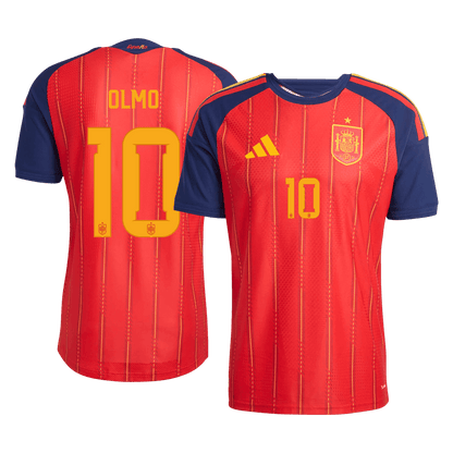 OLMO #10 Men's Spain World Cup 2026 Player Version Home Soccer Jersey - Slim Fit