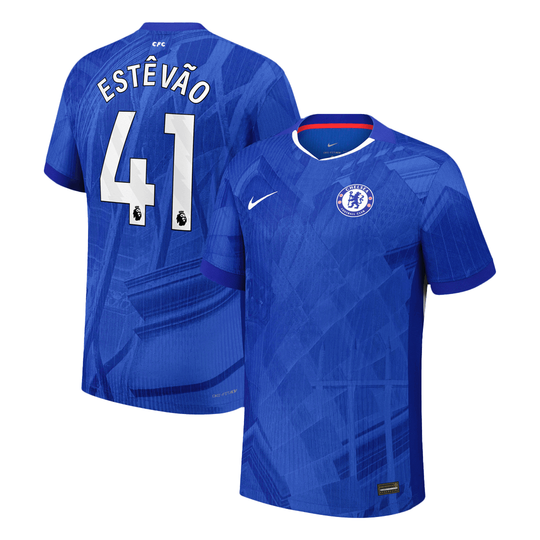 Maillot de foot domicile ESTÊVÃO #41 Chelsea 2025/26 version joueur homme - Coupe ajustée