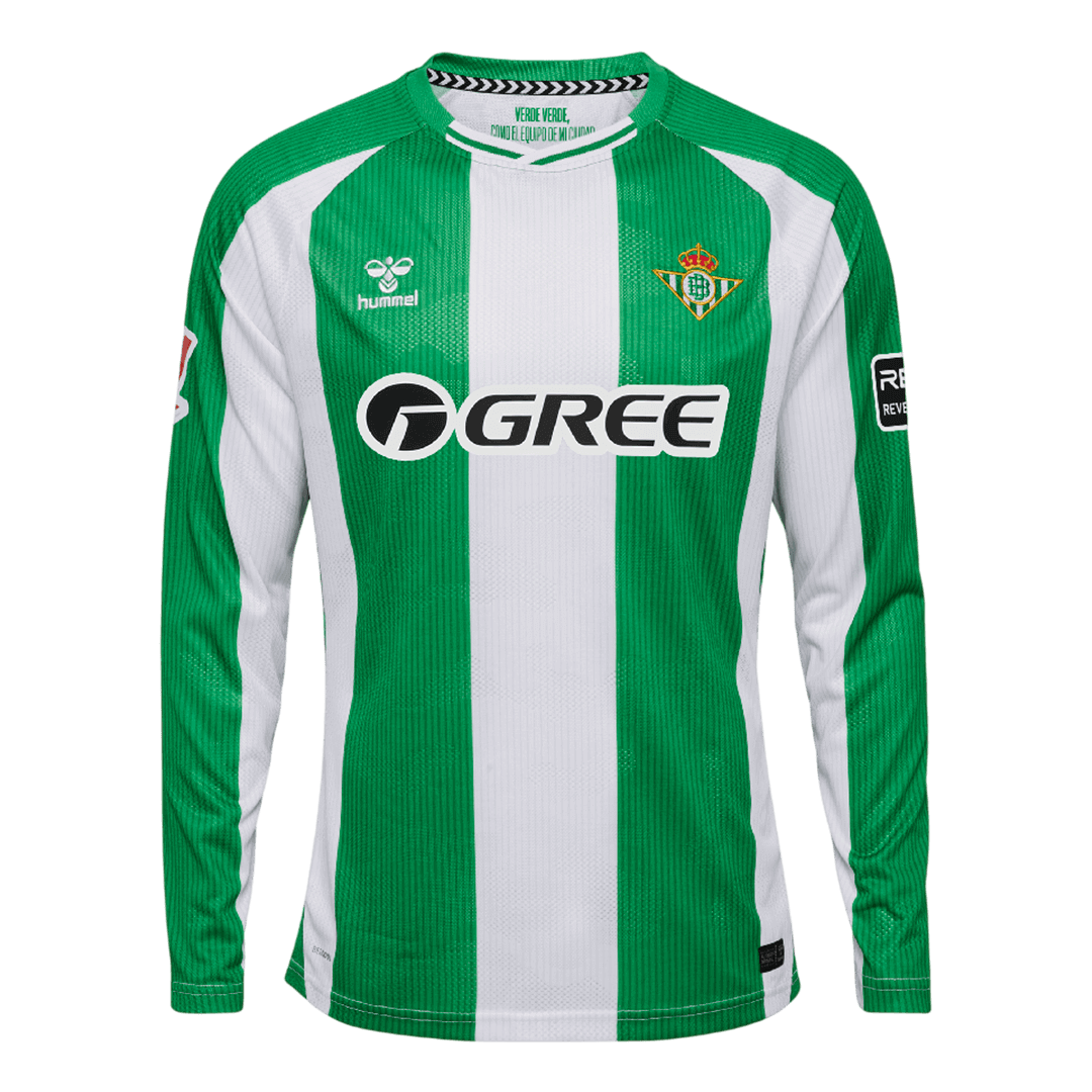 Maillot de football domicile Real Betis 2025/26 à manches longues pour homme