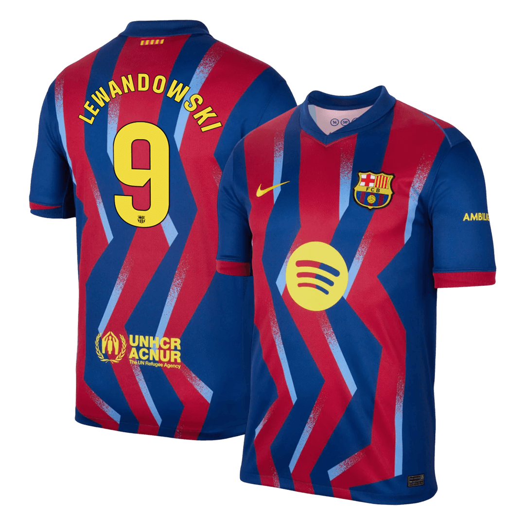 Maillot de foot Lewandowski #9 homme FC Barcelone saison 2025/26, quatrième maillot extérieur