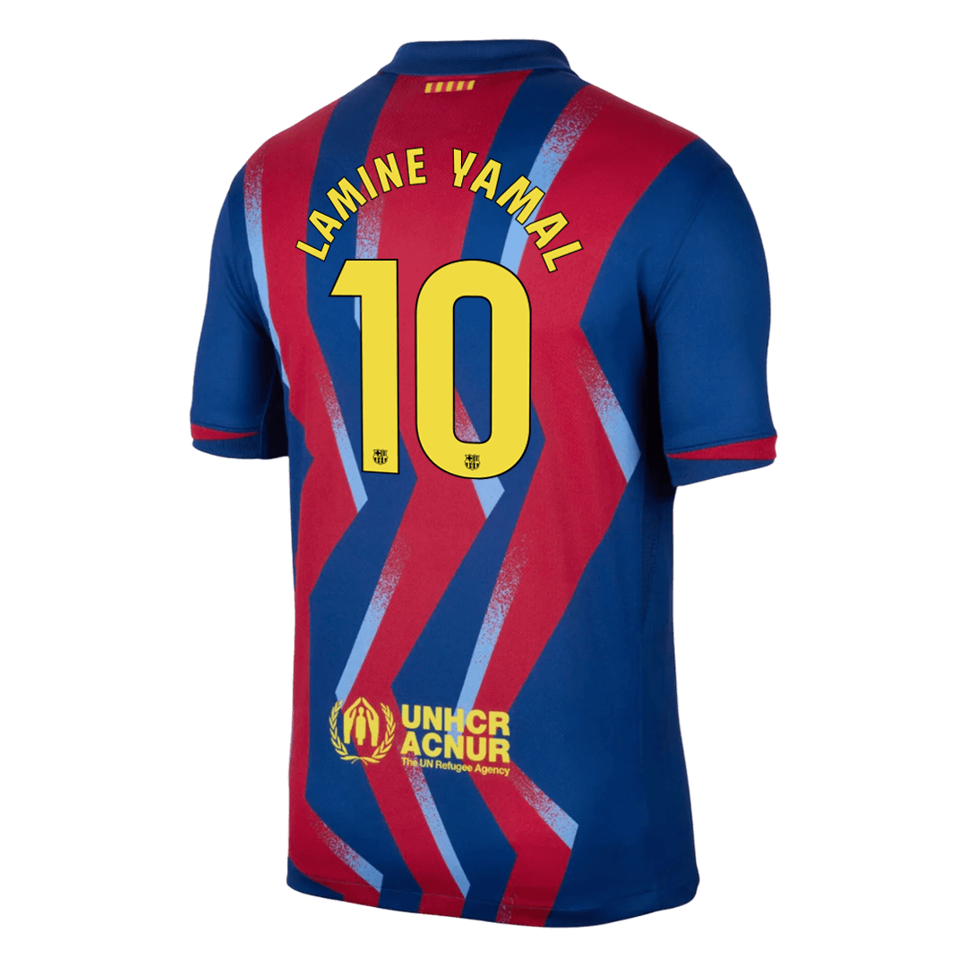 Maillot de football LAMINE YAMAL #10 Barcelone Quatrième tenue extérieure Homme 2025/26