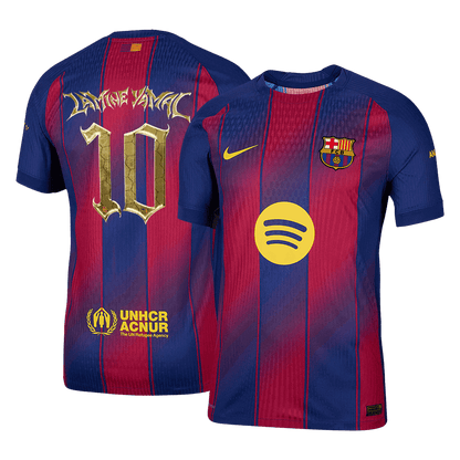 Maillot de football domicile Lamine Yamal #10 FC Barcelone version joueur 2025/26 pour homme - Coupe slim