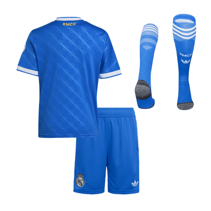Ensemble complet de maillot de football troisième extérieur Real Madrid 2025/26 pour enfant