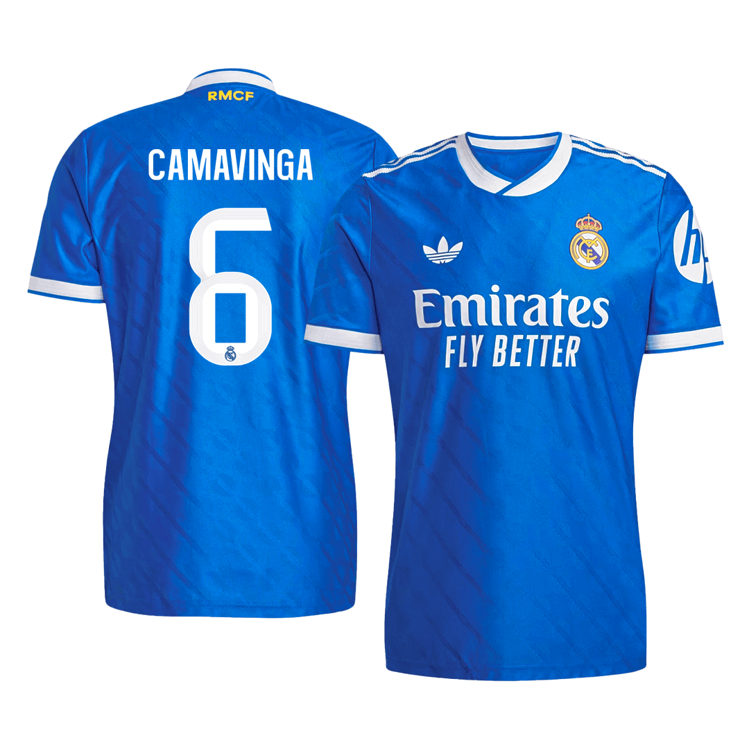 Maillot de football CAMAVINGA #6 Real Madrid 2025/26 pour homme - Version joueur - Troisième maillot extérieur - Coupe ajustée