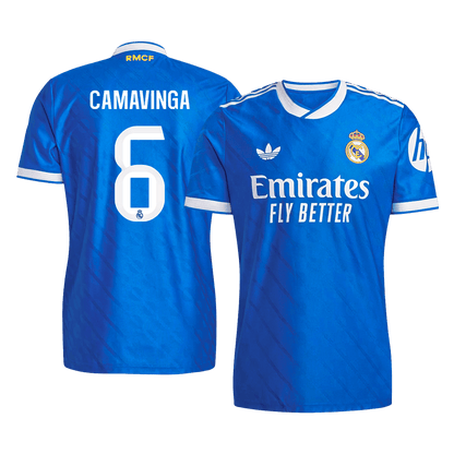 Maillot de football CAMAVINGA #6 Real Madrid 2025/26 pour homme - Version joueur - Troisième maillot extérieur - Coupe ajustée