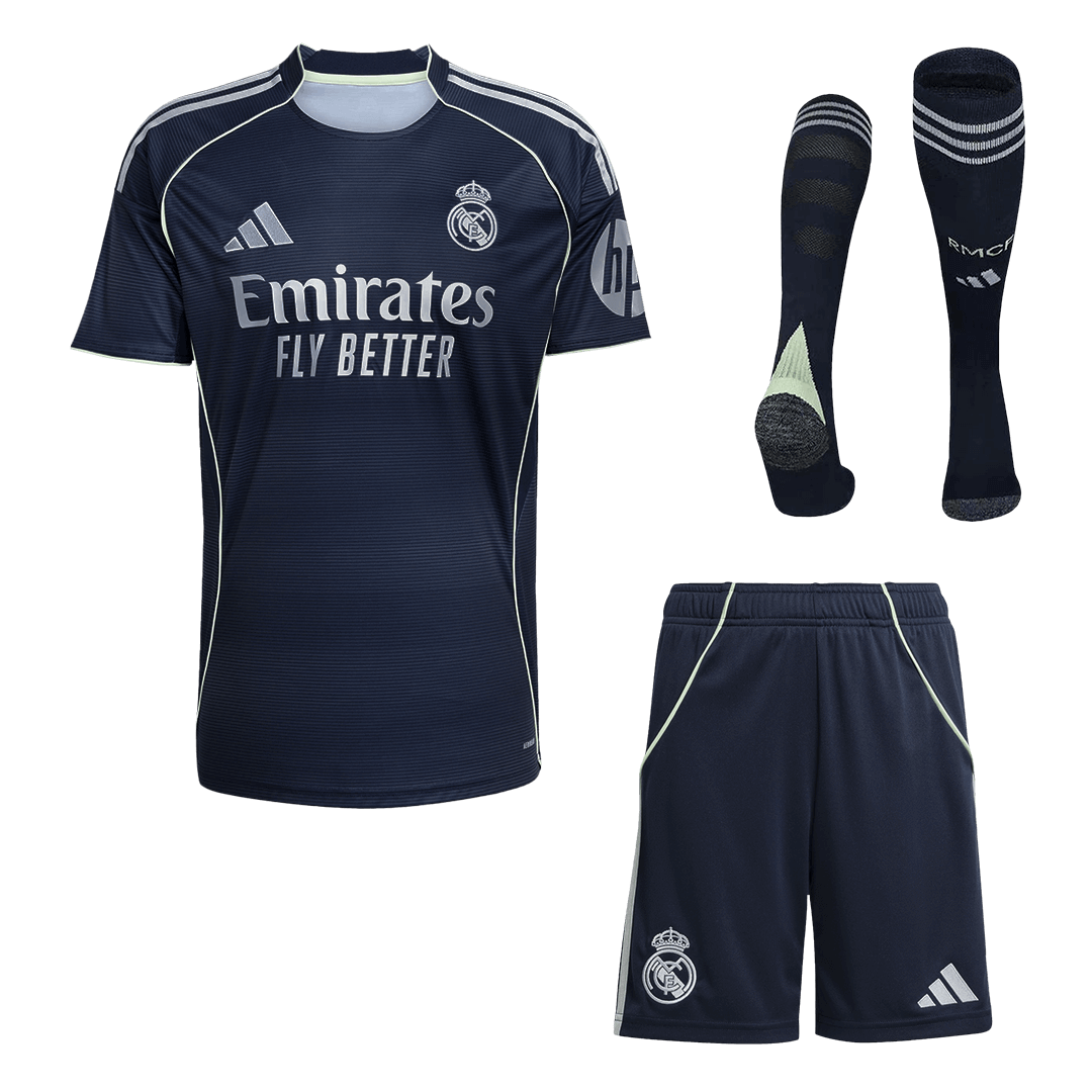 Ensemble complet maillot de football extérieur Real Madrid 2025/26 pour homme [PREMIUM]