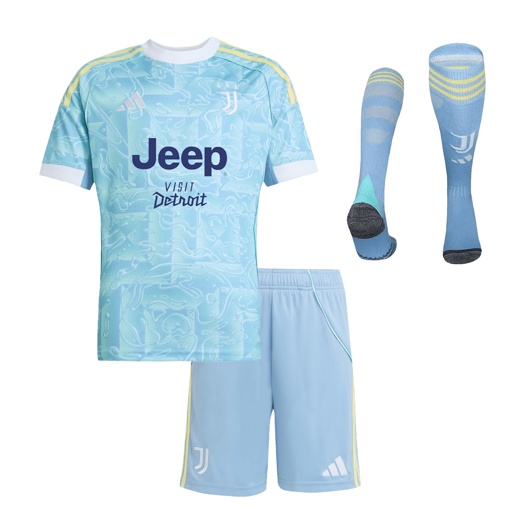 Kit de football complet pour enfant Juventus extérieur 2025/26