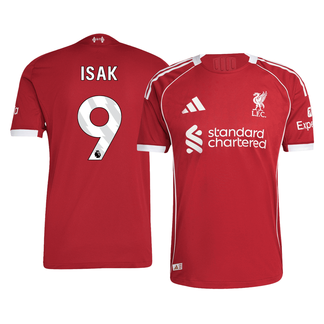 Maillot de football domicile ISAK #9 Homme Liverpool 2025/26 version joueur - Coupe ajustée