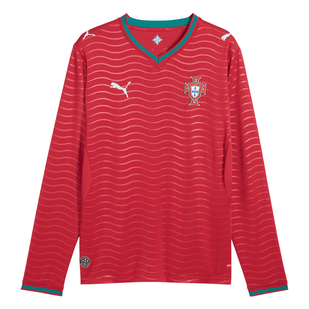 Maillot de football domicile à manches longues Portugal Coupe du Monde 2026 pour homme