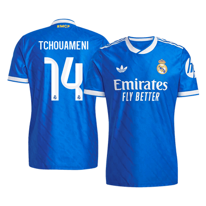 Maillot de foot extérieur Real Madrid 2025/26 version joueur TCHOUAMENI #14 pour homme - Coupe slim