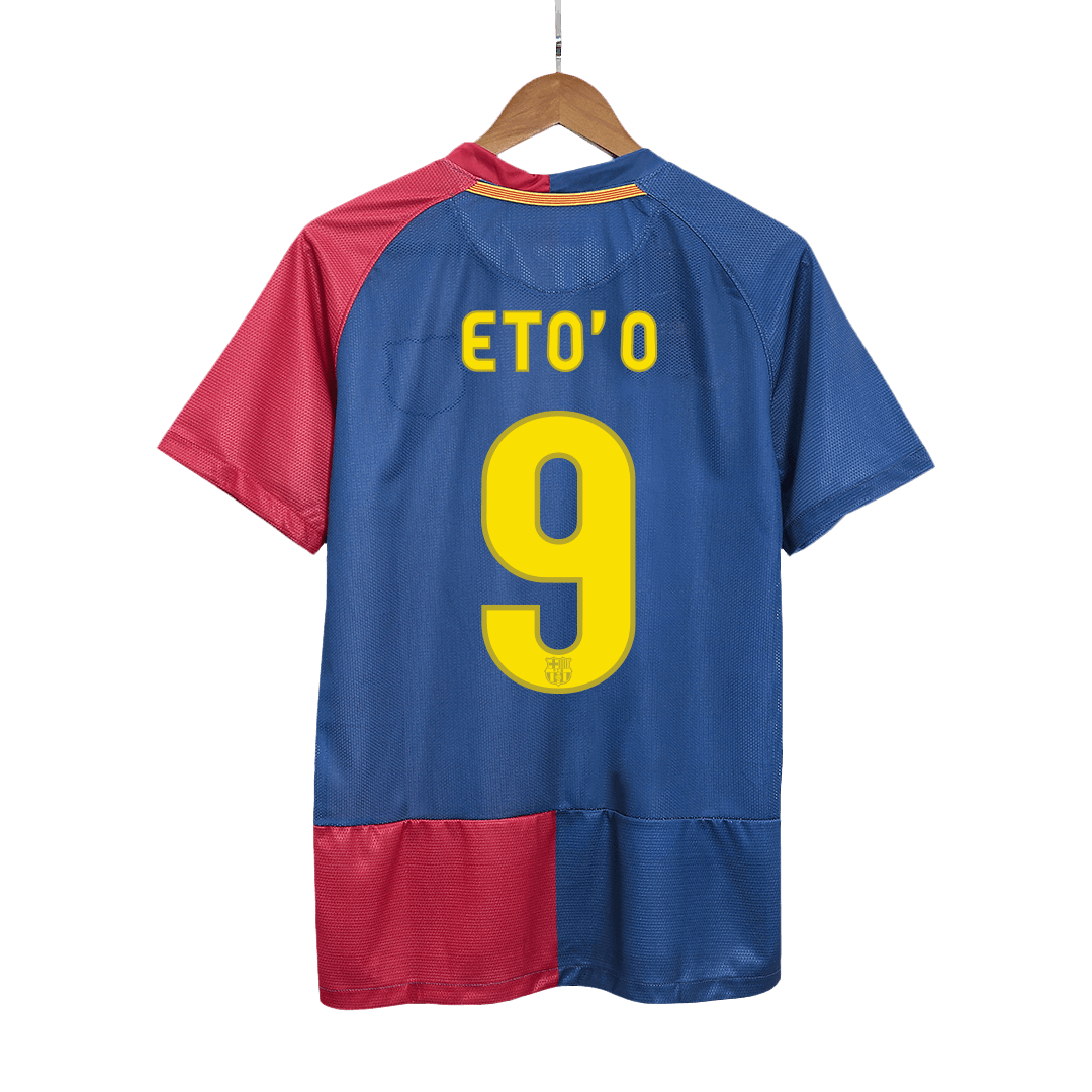Maillot de Foot Rétro Domicile Homme ETO'O #9 Barcelone UCL Finale UCL 2008/09
